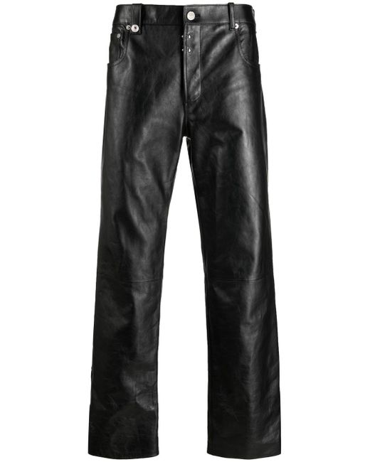 Alexander McQueen leather straight-leg trousers