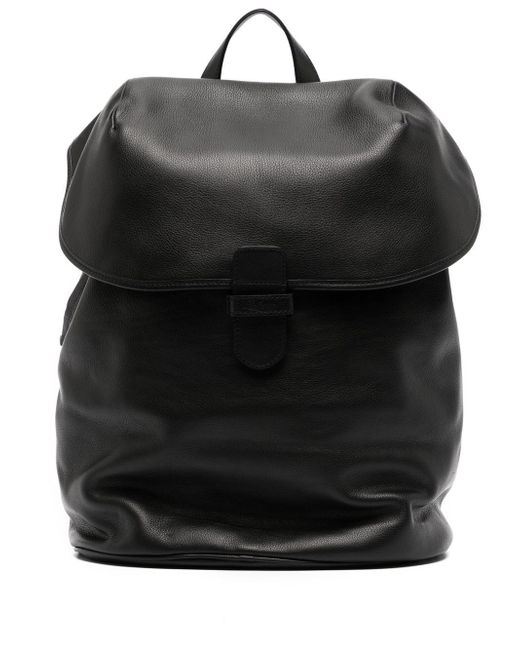 Leathersmith of London leather logo-embossed backpack
