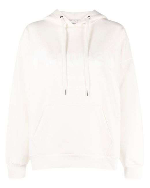 Alexander McQueen logo-print drawstring hoodie