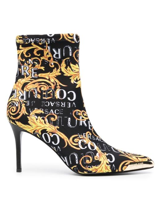Versace Jeans Couture Scarlett 85mm Logo Brush Couture-print boots