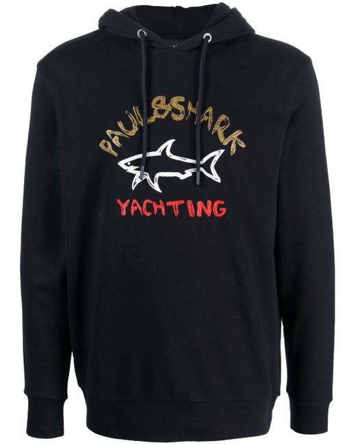 Paul & Shark logo print cotton hoodie