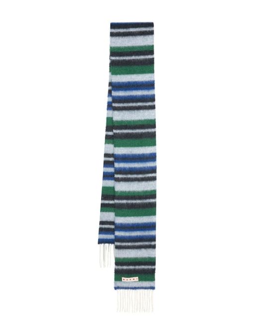 Marni fringed colour-block scarf