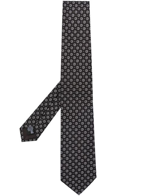 Giorgio Armani monogram-jacquard silk tie