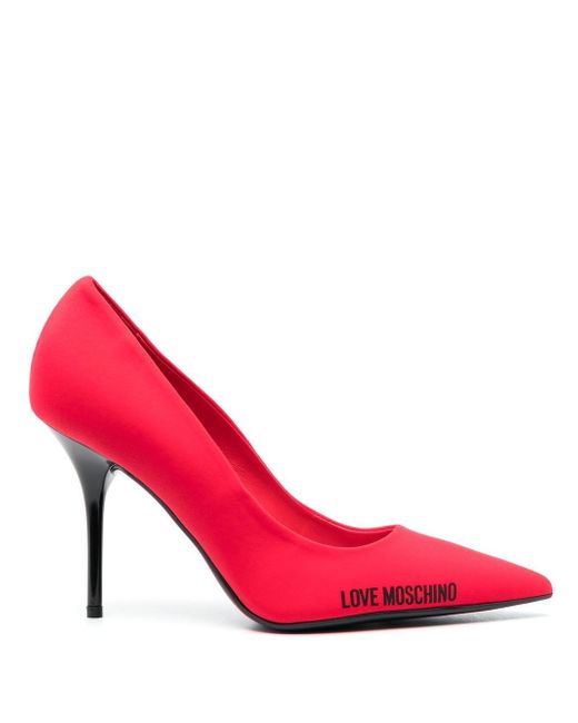 Love Moschino logo-print point-toe pumps
