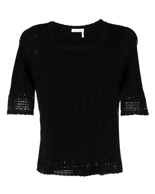 See by Chloé fine-knit square neck top