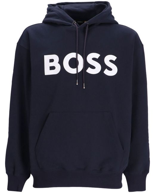 Boss logo-print drawstring hoodie