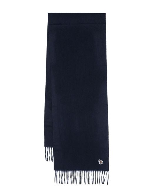 PS Paul Smith Zebra-patch fringed wool scarf