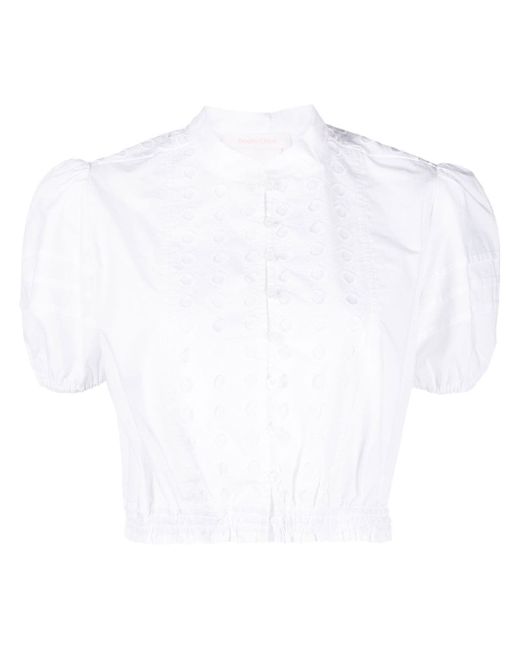 See by Chloé puff-sleeve cropped blouse