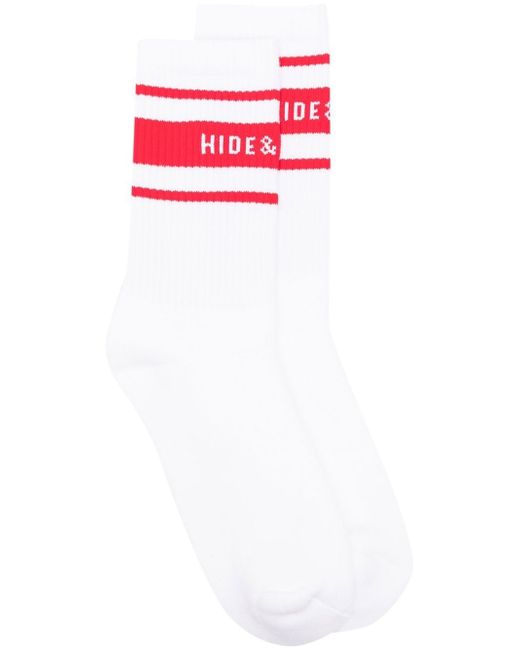 Hide & Jack ribbed logo-stripe socks