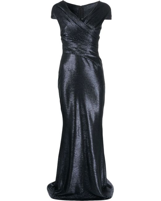 Talbot Runhof metallic-sheen fitted gown