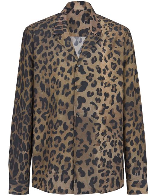 Balmain leopard-print shirt
