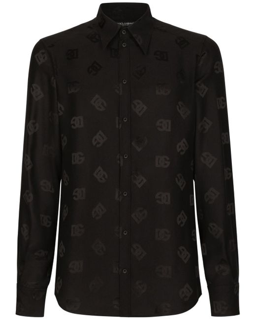 Dolce & Gabbana logo-print silk shirt