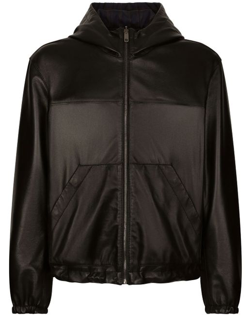 Dolce & Gabbana hooded leather jacket