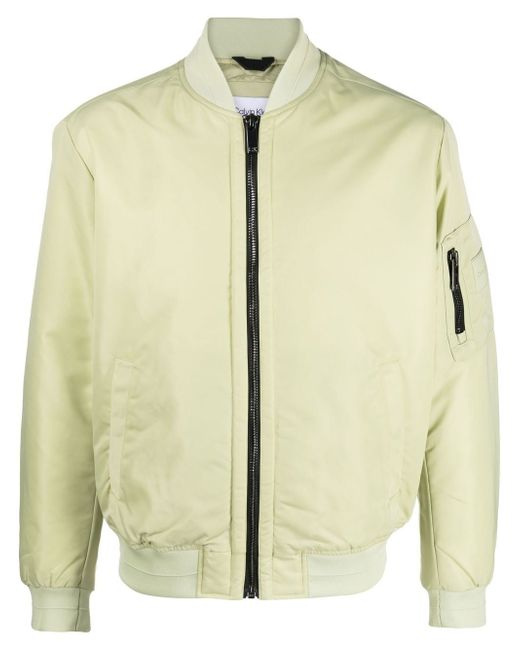 Calvin Klein logo-patch bomber jacket