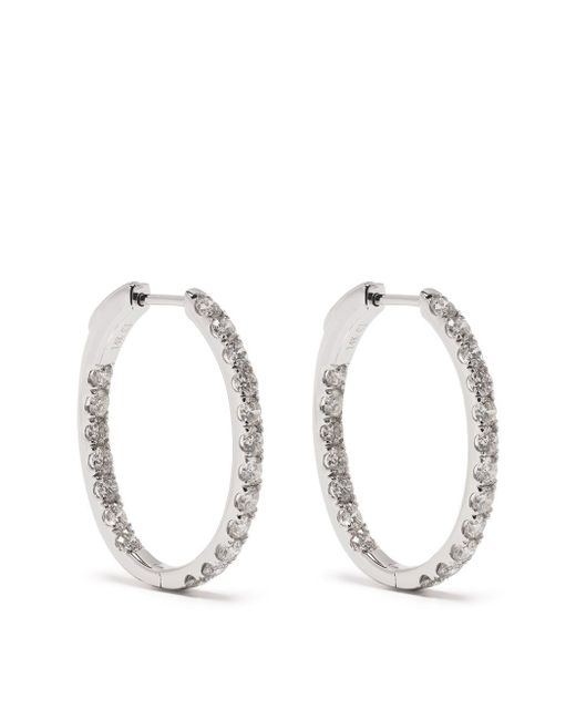 Anonymous recycled 14kt white gold diamond hoop earrings