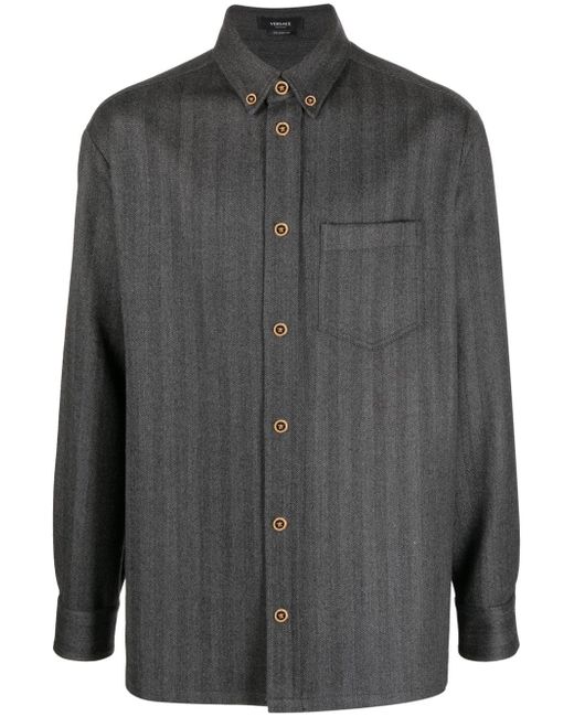 Versace striped loose-fit shirt