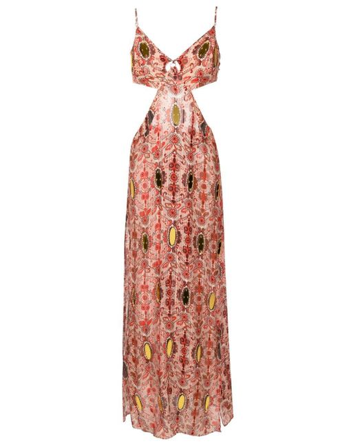 Amir Slama floral-print cut-out dress