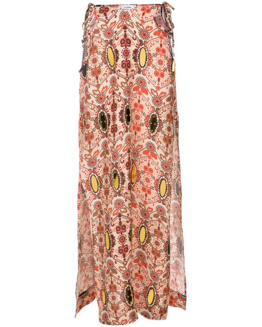 Amir Slama floral-print high-waisted skirt