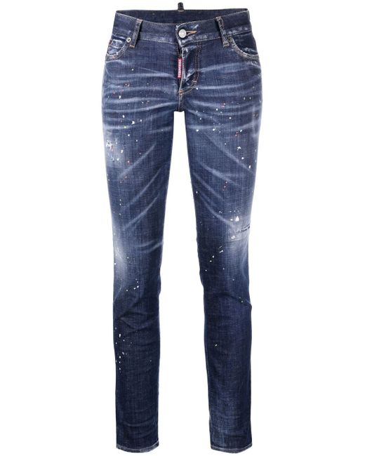 Dsquared2 cropped paint-splatter jeans