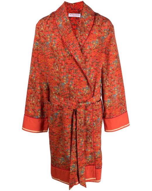 Orlebar Brown floral print belted robe