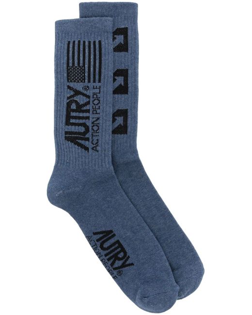 Autry logo intarsia-knit socks