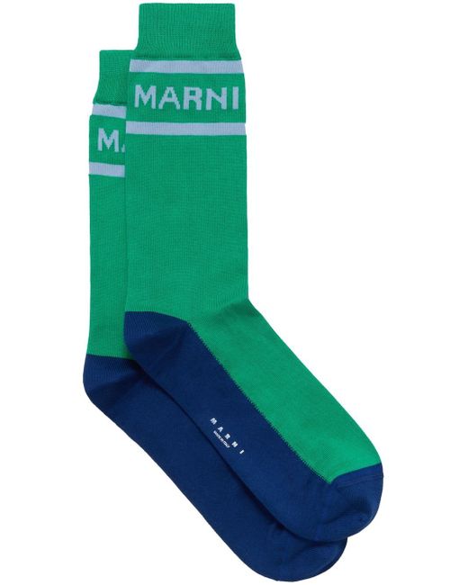 Marni intarsia-knit logo ankle socks