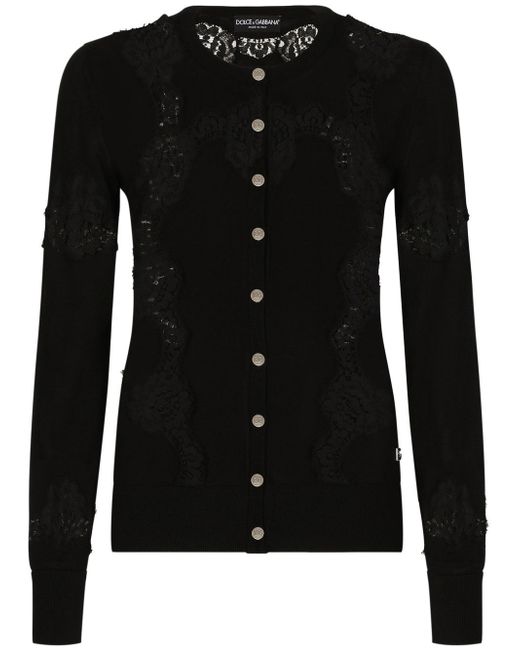 Dolce & Gabbana lace-inserts buttoned cardigan