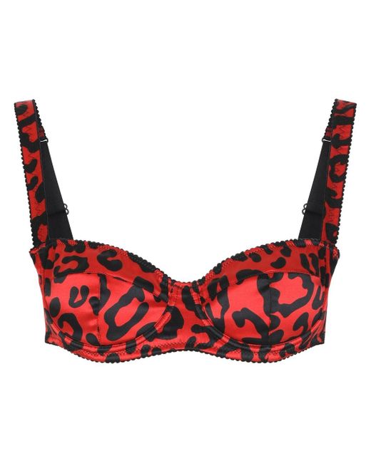 Dolce & Gabbana leopard-print balconette bra