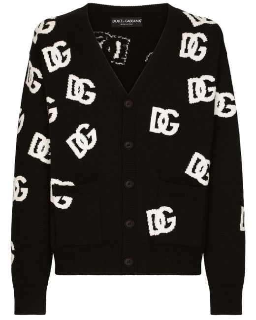 Dolce & Gabbana intarsia-knit logo cardigan