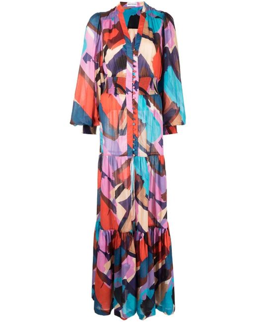 Rebecca Vallance abstract-print maxi dress