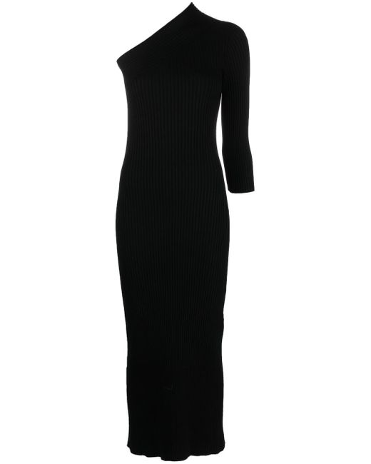Aeron ribbed-knit asymmetric maxi dress