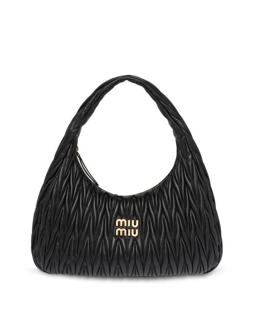 Miu Miu Wander matelassé nappa-leather hobo bag