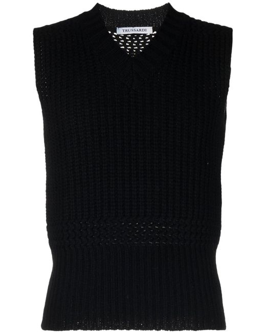 Trussardi sleeveless V-neck jumper