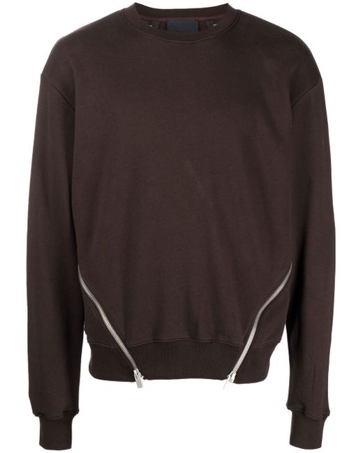 Heliot Emil zip-details cotton sweatshirt