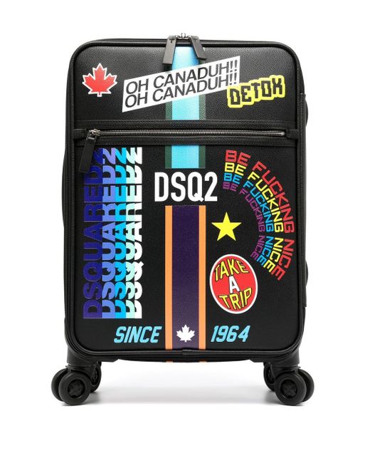 Dsquared2 logo-print four-wheel suitcase