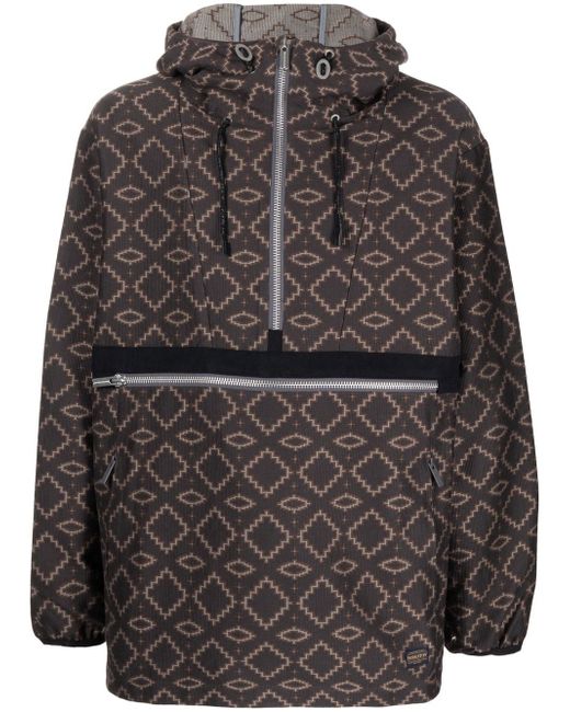 White Mountaineering geometric pattern half-zipped jacket