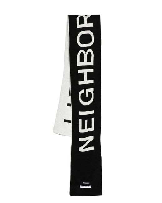Neighborhood intarsia-knit logo scarf