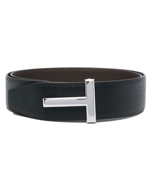 Tom Ford T logo-buckle leather belt