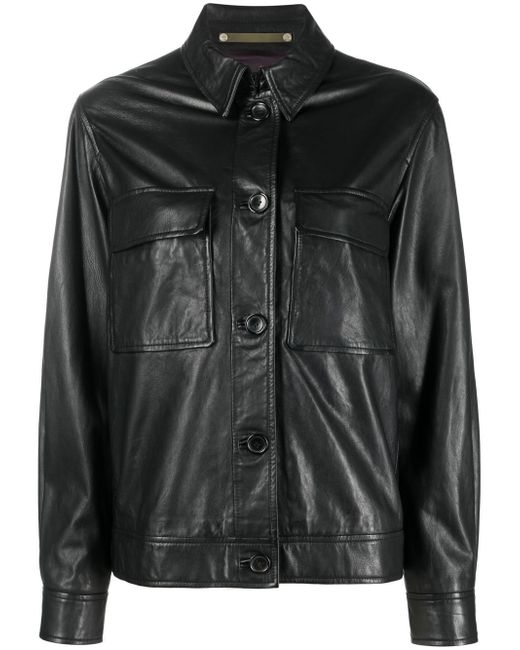 PS Paul Smith button-up leather shirt jacket
