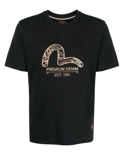 Evisu logo-print crew neck T-shirt