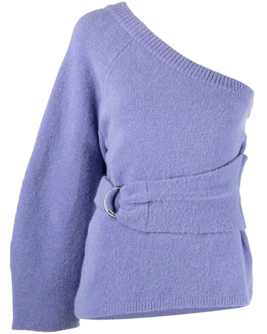 Nanushka asymmetric belted knitted top