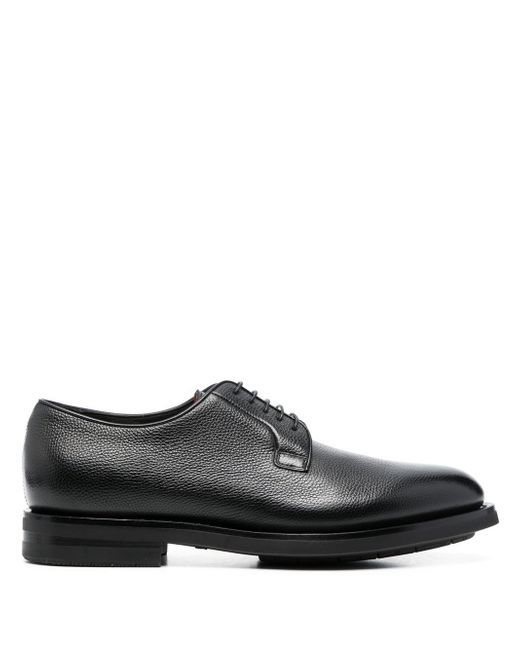 Santoni almond-toe leather derby shoes
