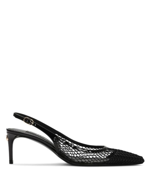 Dolce & Gabbana fishnet-detail pointed-toe pumps