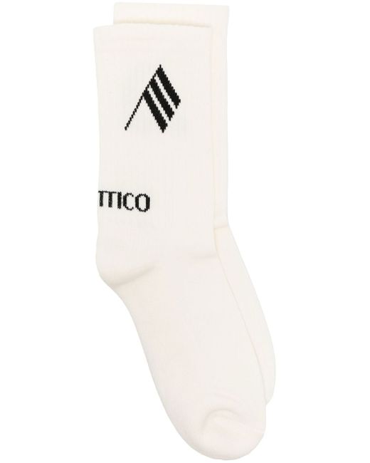 Attico logo-intarsia ribbed socks