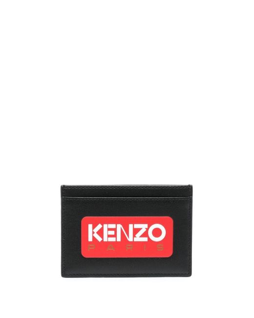 Kenzo logo-print leather cardholder