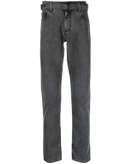 Off-White belted straight-leg jeans