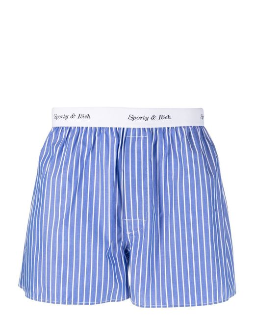 Sporty & Rich striped cotton boxer shorts