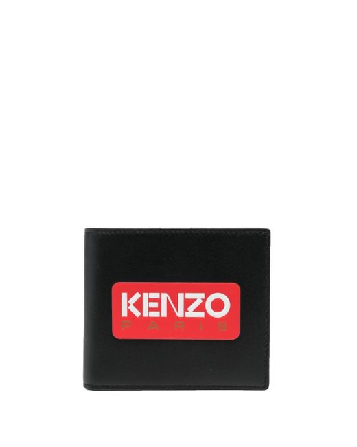 Kenzo logo-patch folded leather wallet