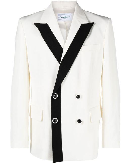 Casablanca contrast-lapel double-breasted blazer
