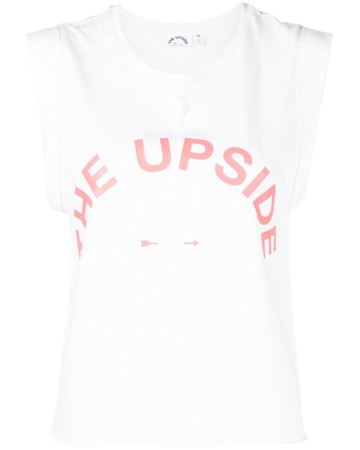 The Upside logo-print sleeveless vest top